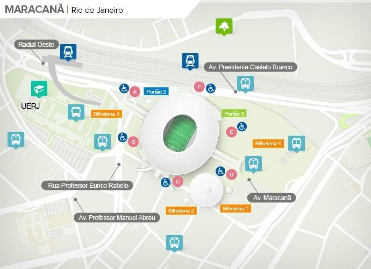 Rio de Žaneire stadionas žemėlapyje