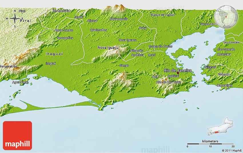 geografinis žemėlapis iš Rio