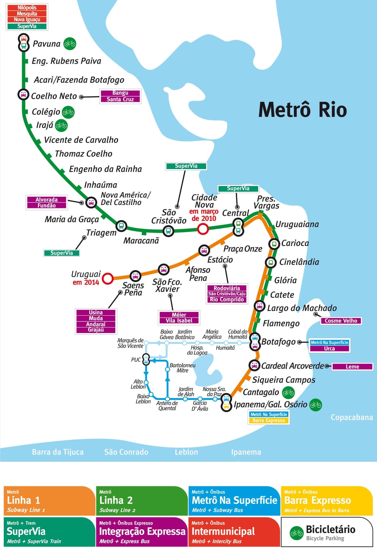 žemėlapis metro Rio de Žaneiras