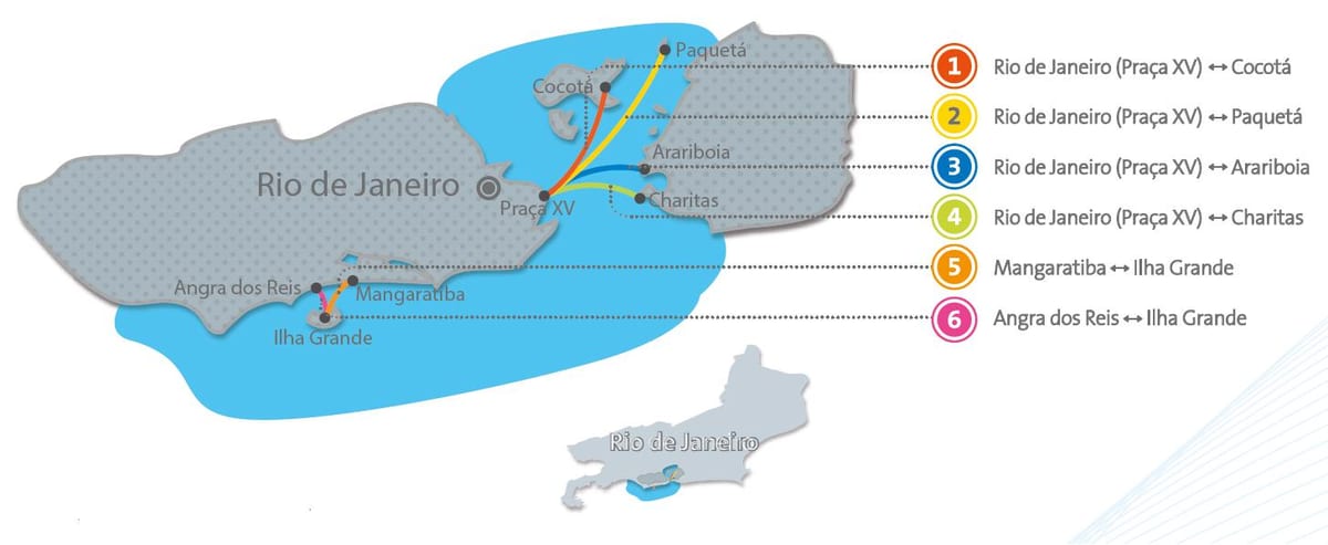 Rio de Žaneire valtis žemėlapyje